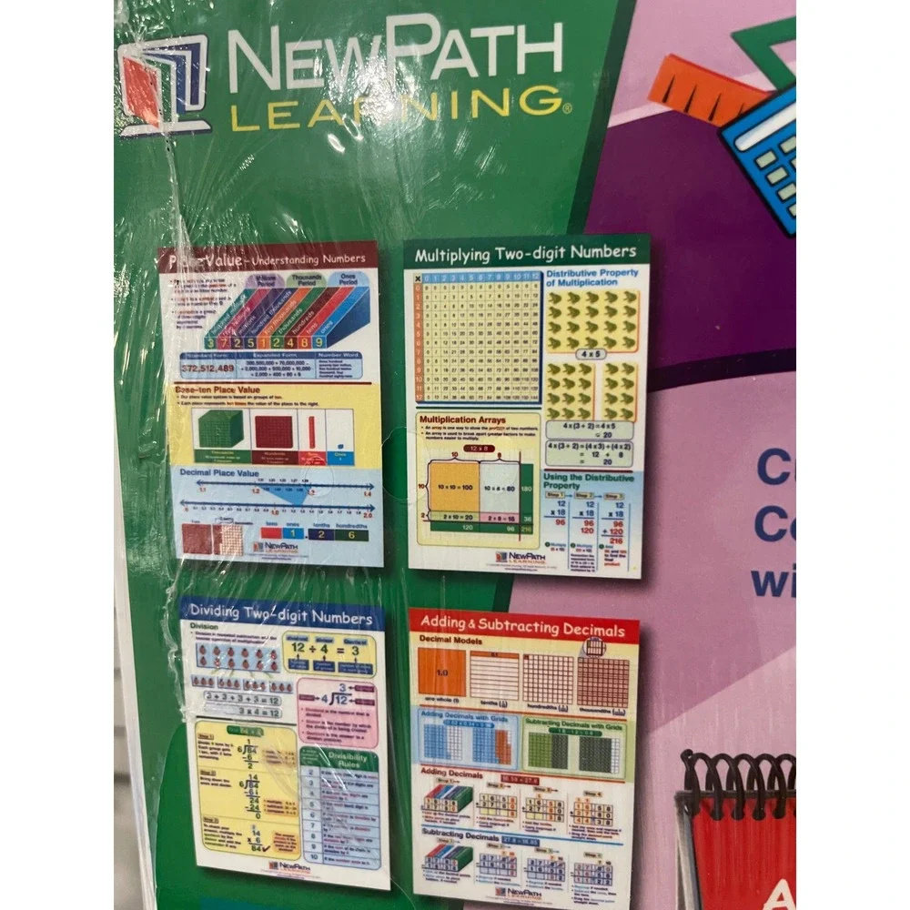 NewPath Learning Math Flip Chart Grade 4 Multicolor Curriculum Mastery 10 Charts